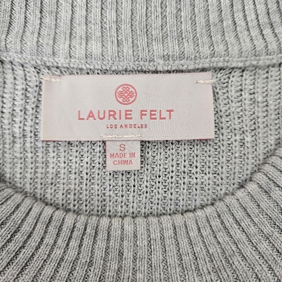 Laurie Felt Frilling Hem Round Neck‎ Bell Sleeve Gray Sweater Dress Size Small - Picture 8 of 9